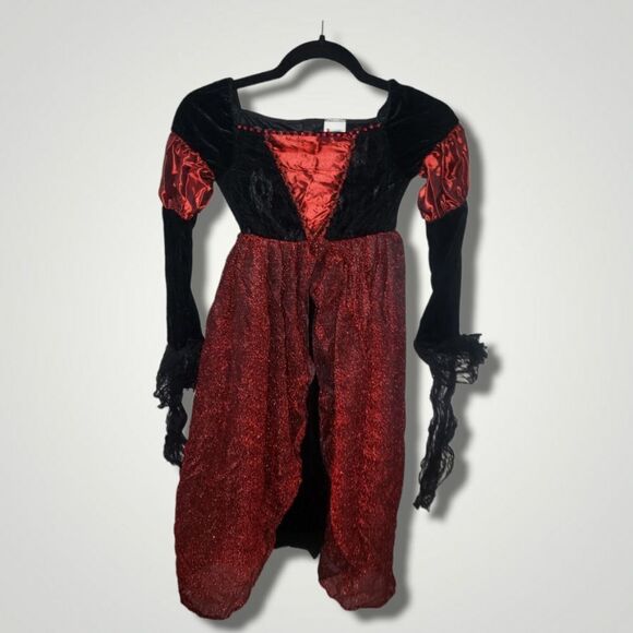 Girls Kids Princess Vampira halloween costume Child M Vampire - Picture 4 of 8